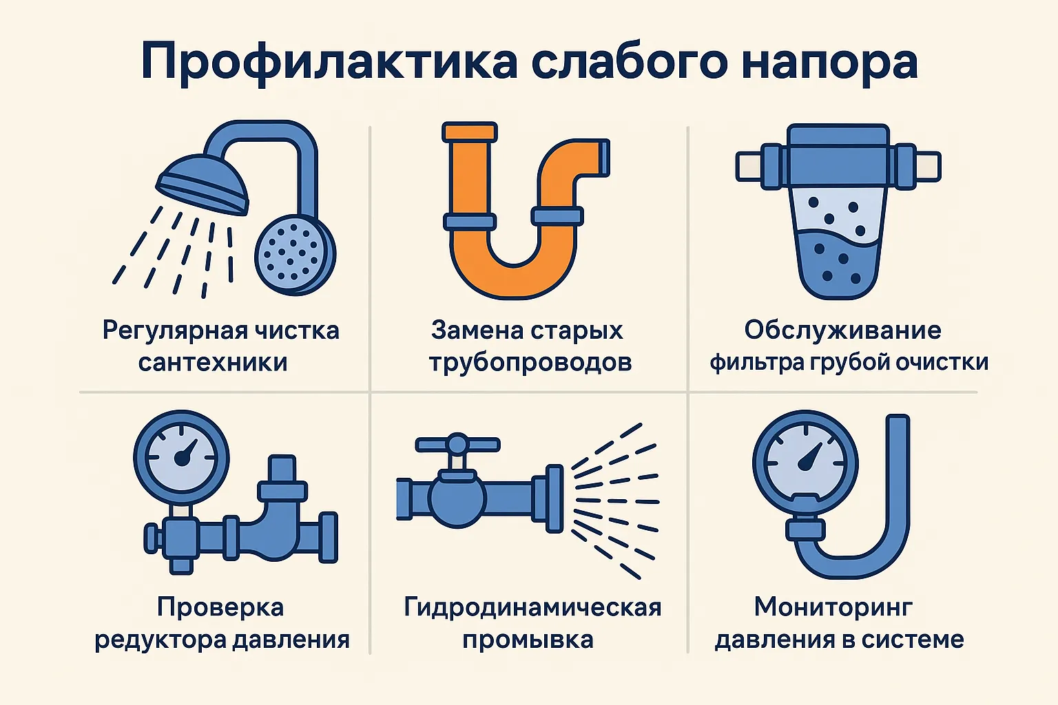 Низкий напор воды в ванной.